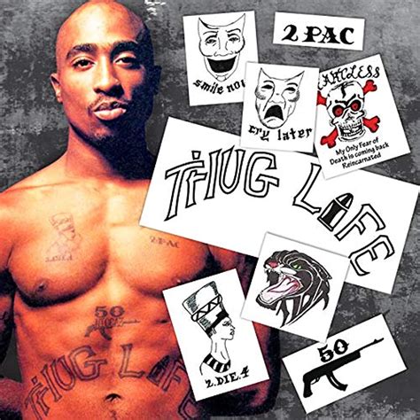 Thug Life Celebrity Rapper Temporary Tattoos Skin Safe Made In The Usa Removable Ebay