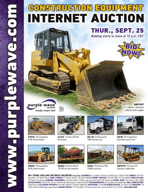 Construction Equipment Auction September 25 2014