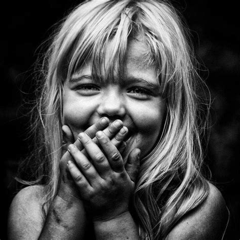 Childs Laughter Black And White Portraits Black White Photos Black