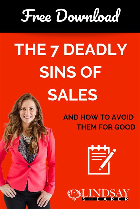 The 7 Deadly Sins Of Sales Online Marketing Expert Lindsay Shearer