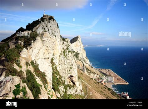 Rock Of Gibraltar Overlooking Catalan Bay Stock Photo Alamy