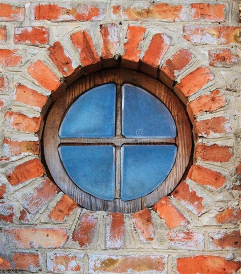 Round Window On Brick Wall On Castle Stock Image Image Of Glass