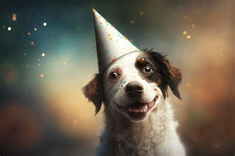 Lindo Perro Con Sombrero De Celebraci N Creado Con Ia Generativa Foto