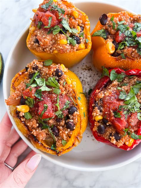 Vegetarian Stuffed Bell Peppers With Quinoa Everything Delish