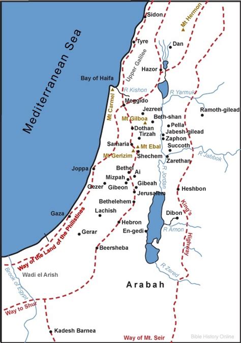 Map Of The Territory Of Ancient Palestine Bible History
