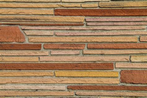Free Stock Photo Of Red And Tan Sandstone Brick Wall Pattern