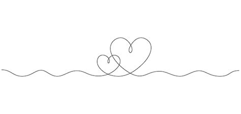 Premium Vector One Continuous Drawing Of Two Hearts And Love Signs