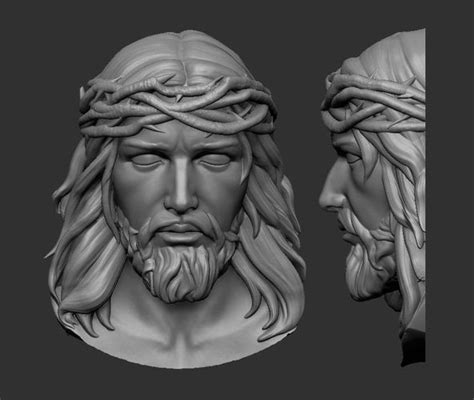 Jesus Head Relief 3d Model Stl 1 Jesus Statue Jesus Face Jesus Art