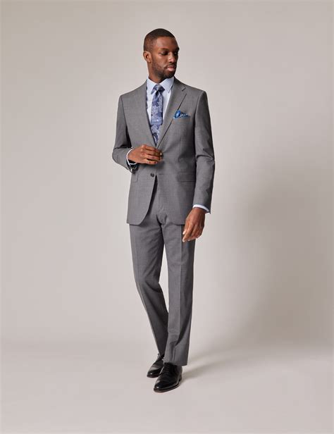 grey 2 piece slim fit stretch suit hawes and curtis