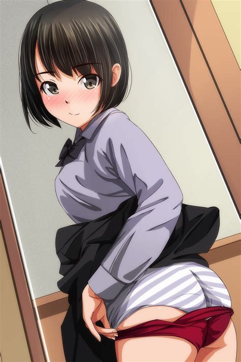 Matsunaga Kouyou Ass Buruma Pantsu Seifuku Shimapan Skirt Lift