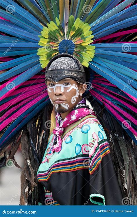 Mexican Indigenous Dancer Wearing Head Dress Editorial Photo Image Of