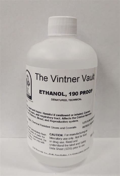 Ethanol Alcohol 500ml The Vintner Vault