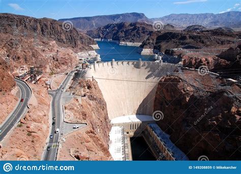 Hoover Dam Seen From The Bypass Bridge Stock Image Image Of Scenic