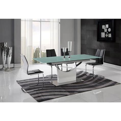 Global Furniture White Frosted Glass And Mdf Dining Table Overstock 11967385