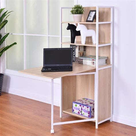 Tangkula Convertible Desk Wood Folding Cabinet Laptop Computer Desk