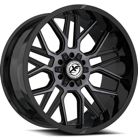Xf Off Road Xf 235 Gloss Black Machined With Titanium Face Rimschoice