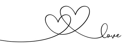 Continuous One Line Drawing Hearts Symbol Embracing Vector 3409989 Vector Art At Vecteezy