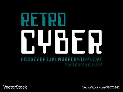 Retro Computer Style Font Royalty Free Vector Image
