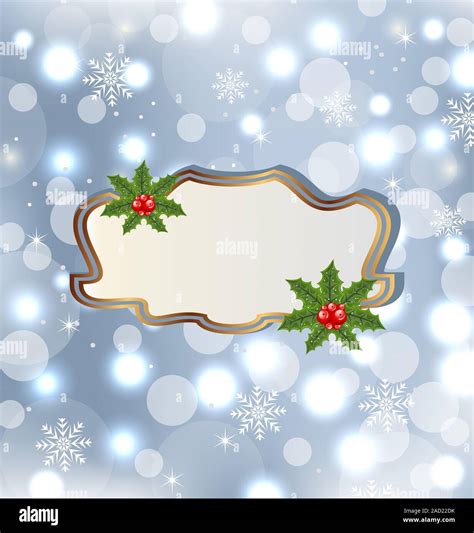 Template Frame With Mistletoe For Design Christmas Card Stock Photo Alamy