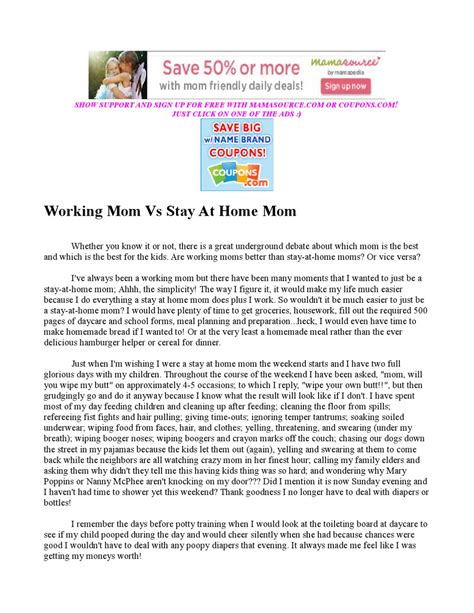 Working Mom Vs Stay At Home Mom A Long Existing Debate And How You Can Have Both By Jorge