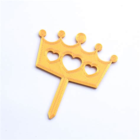 Gold Princess Crown Cupcake Toppers Set Of 6 3d Printed Etsy