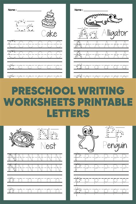 13 Best Preschool Writing Worksheets Free Printable Letters