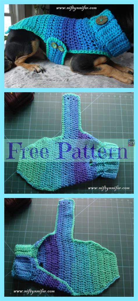 10 Cozy Crocheted Dog Sweater Free Patterns Diy 4 Ever