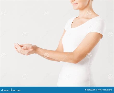 Womans Cupped Hands Stock Photo Image Of Gesture Female 32103206