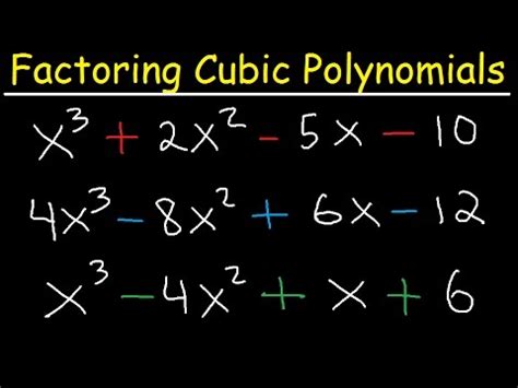 Maybe you would like to learn more about one of these? Factoring Cubic Polynomials- Algebra 2 & Precalculus - YouTube