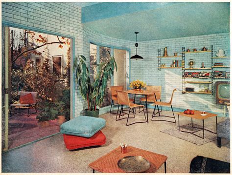 Kitten Vintage Blue Inspiration In Mid Century Living Rooms