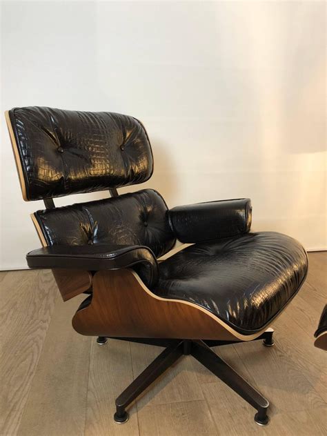 Amazing condition, featuring low aluminum x. Eames Lounge Chair and Ottoman, Rosewood, Crocodile ...
