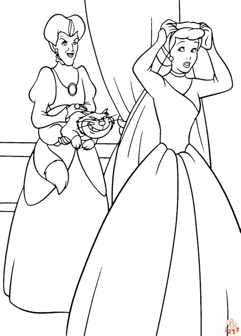 Lady Tremaine From Cinderella Coloring Pages Printable To Print