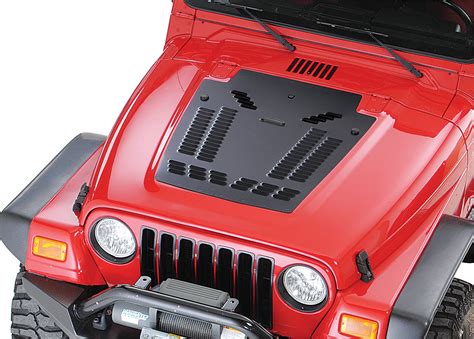Hyline Offroad Louvered Hood Panel For 03 06 Jeep® Wrangler Tj