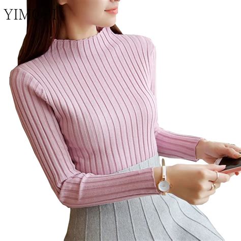 autumn winter women sweater 2019 new high elastic turtleneck pullovers female solid color