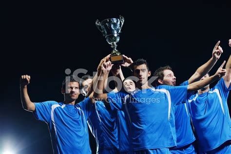 Soccer Players Celebrating Victory Stock Photo Royalty Free Freeimages