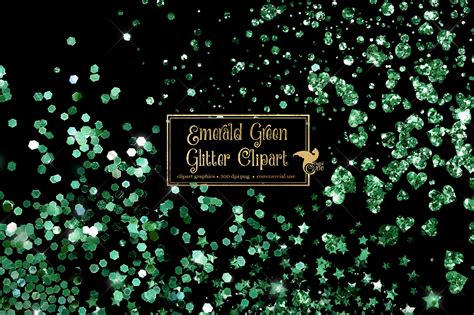 Emerald Green Glitter Clipart Graphic By Digital Curio · Creative Fabrica