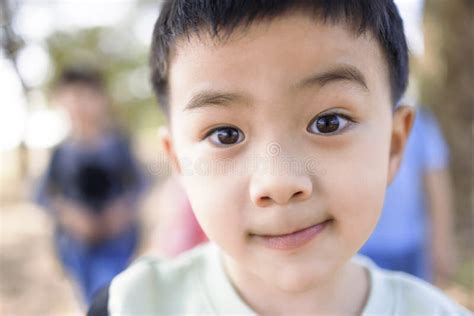 Closeup Asian Boy With Smiling Face Stock Image Image Of Park Little
