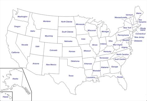 Free Printable Map Of The United States With State Names United States Map