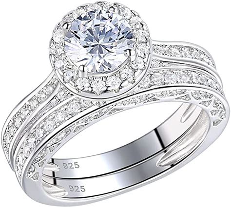 Newshe Wedding Rings For Women Engagement Ring Set 925