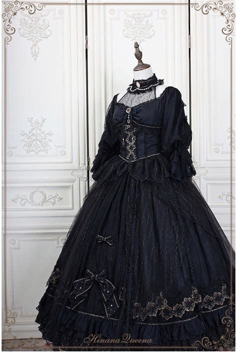 Black Gothic Lolita Lace Wedding Dress With Corset Plus Size