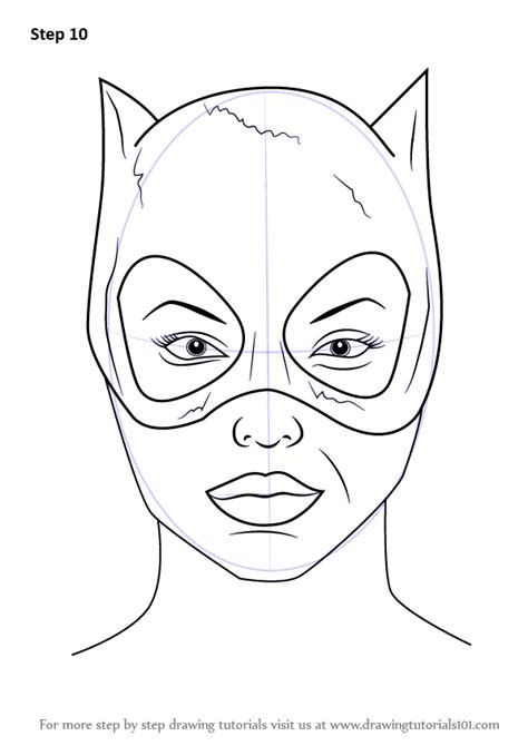 Step By Step How To Draw Catwoman Face