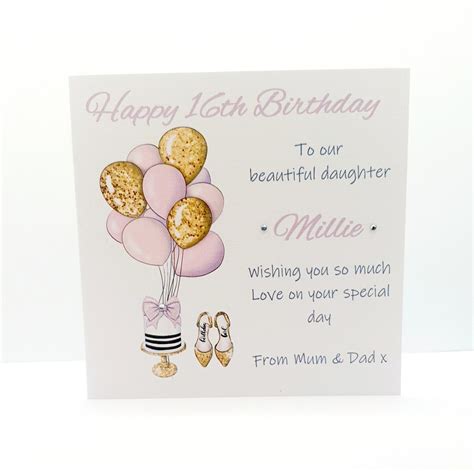 Personalised 16th Birthday Card Daughter Granddaughter Etsy