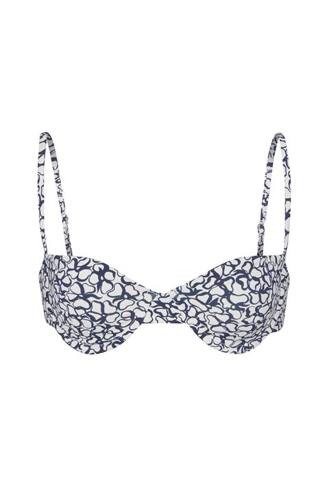 The Balconette Underwire Bikini Top In Infinity Floral Print Salt And