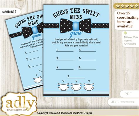 Printable Dirty Diaper Baby Shower Game 8 1 2 X 11 Digital File That