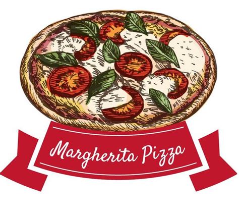 Margherita Pizza Hand Drawn Vector Welovesolo