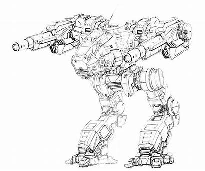 Coloring Pages Catapult Mecha Mechwarrior Minecraft Printable