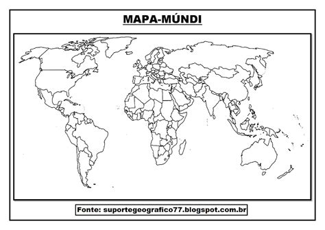 Mapa MÚndi Para Colorir Suporte Geográfico