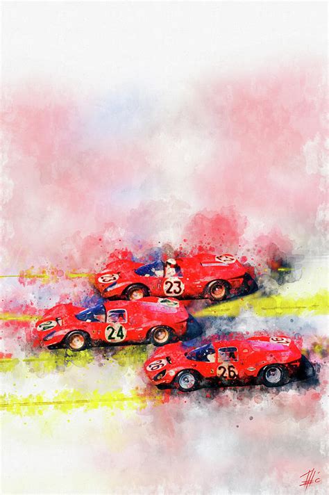 Victory Formation Daytona 1967 Painting By Raceman Decker Fine Art
