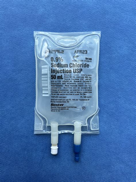 No Rx Required Iv Bag Of 09 Sodium Chloride Normal Saline 50ml