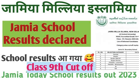 Jamia School Results Out 2023 Jamia Class 6th And 9th Results Declared